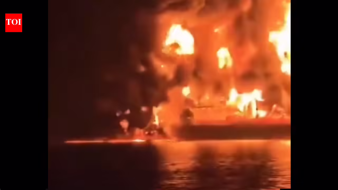 Watch: Video exhibits enormous blaze after blasts hit oil tankers off Iraq’s Basra coast