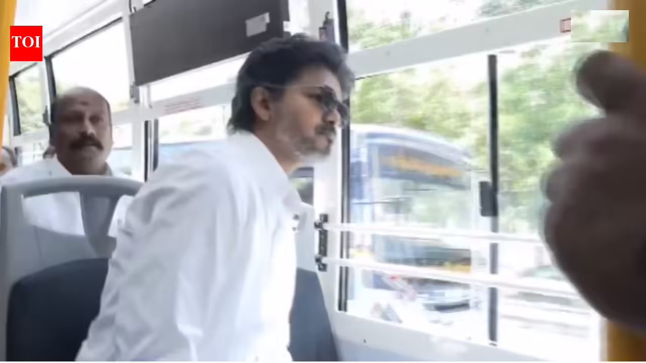 Watch: Tamil Nadu CM Vijay flags off 300 new state buses, takes trip in a single | India Information