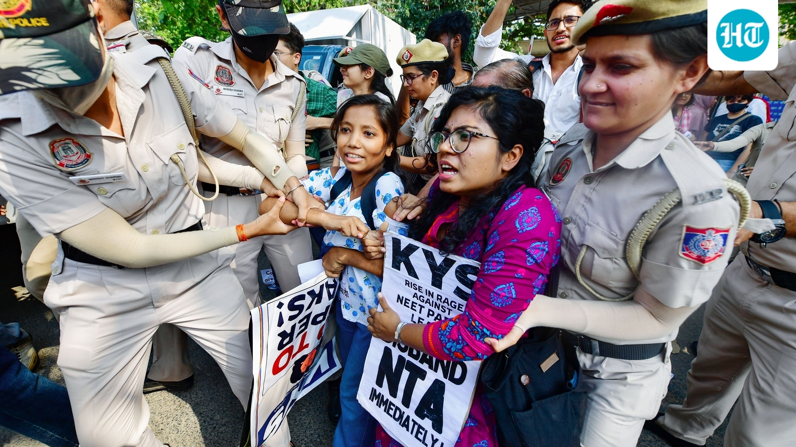 ‘We aren’t scared’: Protests exterior schooling ministry amid NEET, CBSE examination controversies