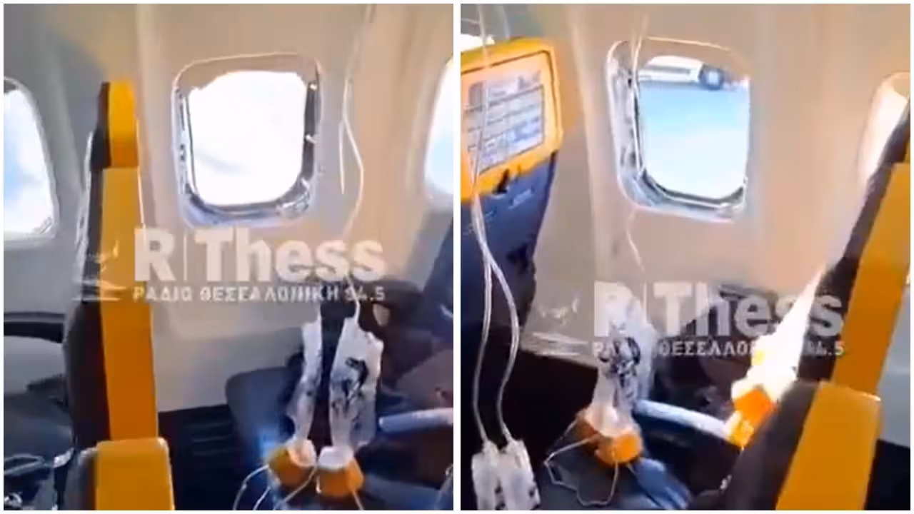 Ryanair Incident: Passenger practically pulled out of Ryanair airplane after cabin window breaks mid-flight